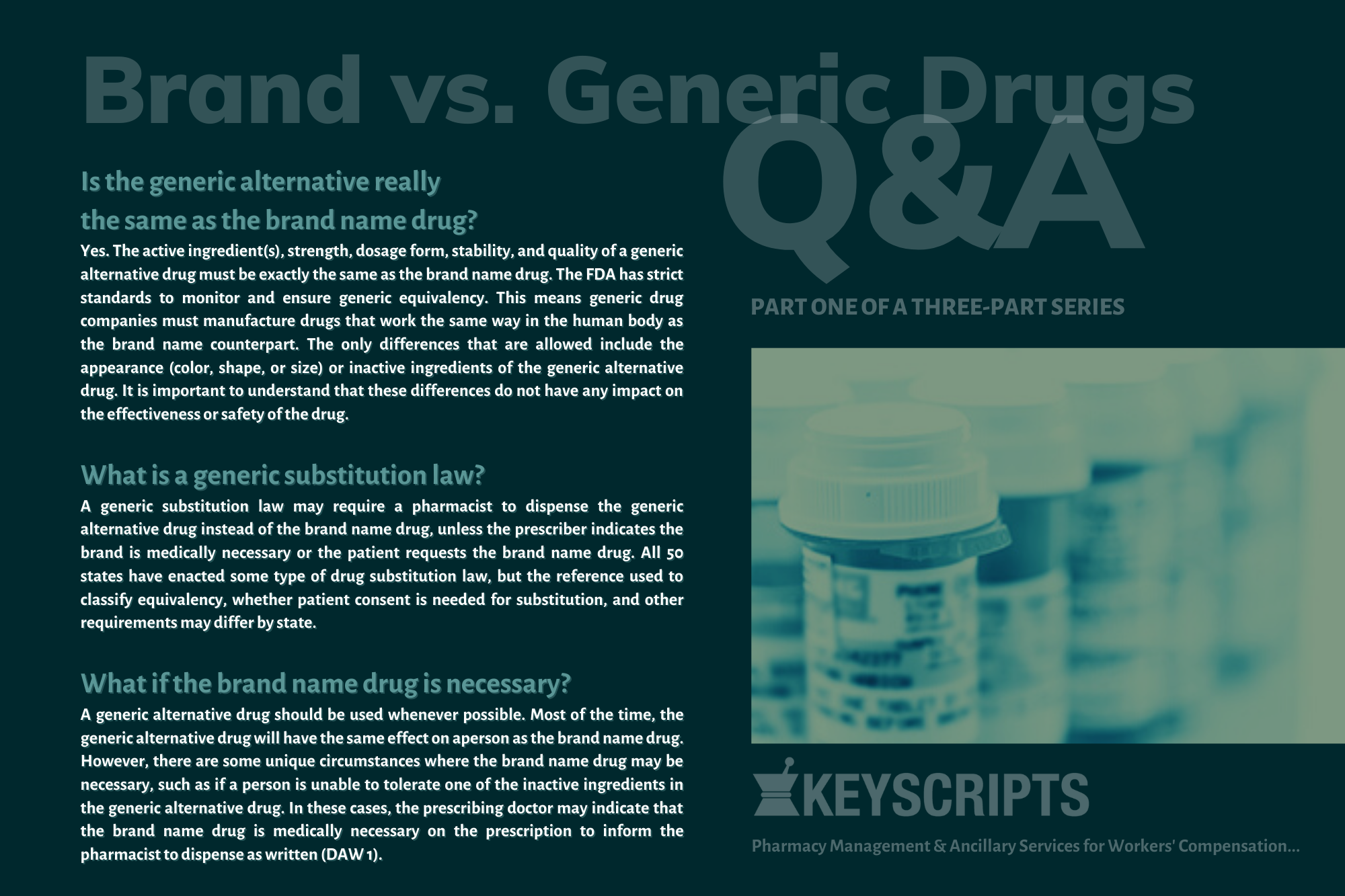 Brand vs. Generic Drugs Q&A: Part One of a Three-Part Series – KeyScripts,  LLC